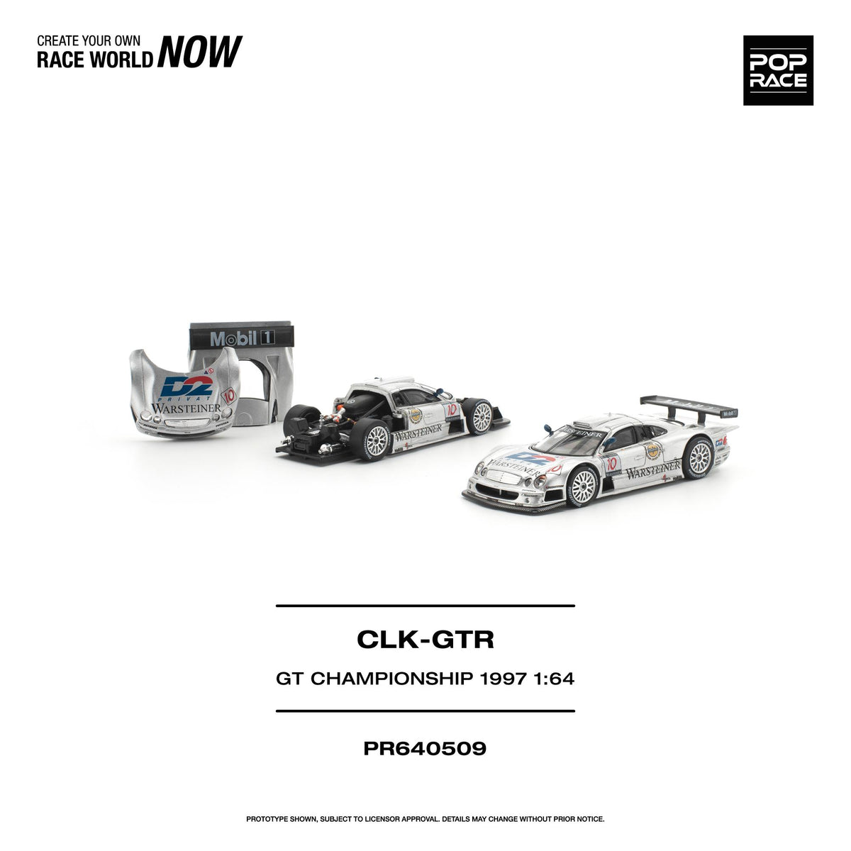 (PRE-ORDER) POPRACE 1:64 MERCEDES-BENZ AMG CLK GTR FIA GT CHAMPIONSHIP 1997 PR640509