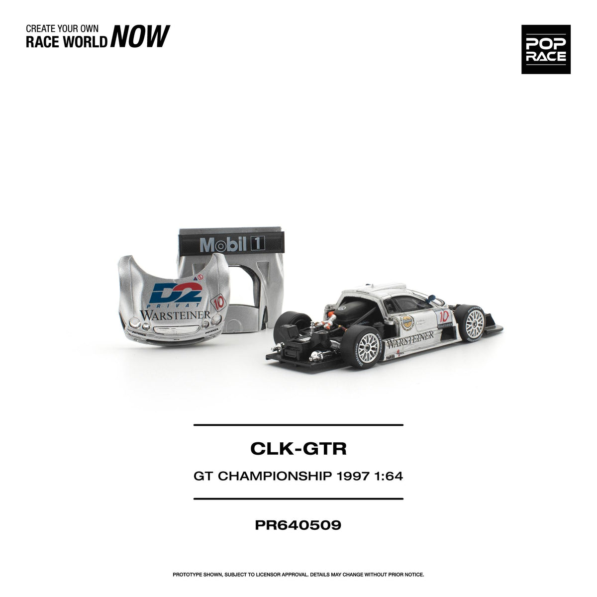 (PRE-ORDER) POPRACE 1:64 MERCEDES-BENZ AMG CLK GTR FIA GT CHAMPIONSHIP 1997 PR640509