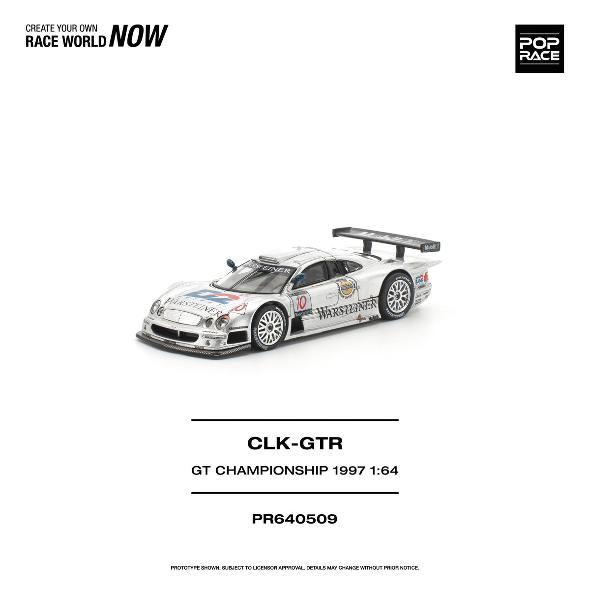(PRE-ORDER) POPRACE 1:64 MERCEDES-BENZ AMG CLK GTR FIA GT CHAMPIONSHIP 1997 PR640509