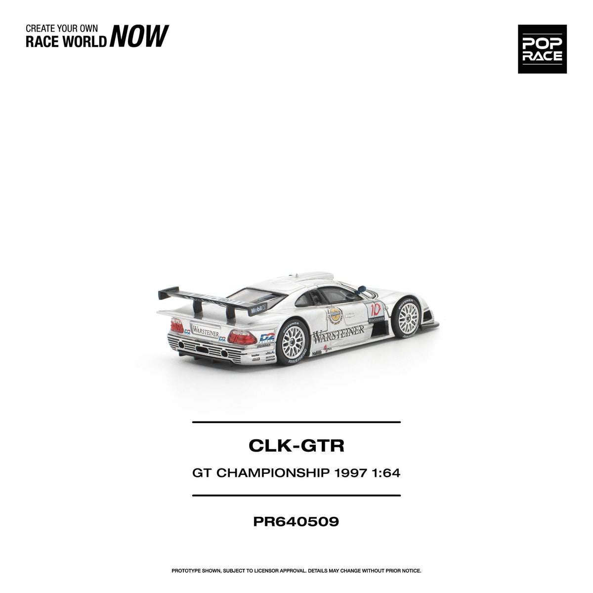 (PRE-ORDER) POPRACE 1:64 MERCEDES-BENZ AMG CLK GTR FIA GT CHAMPIONSHIP 1997 PR640509