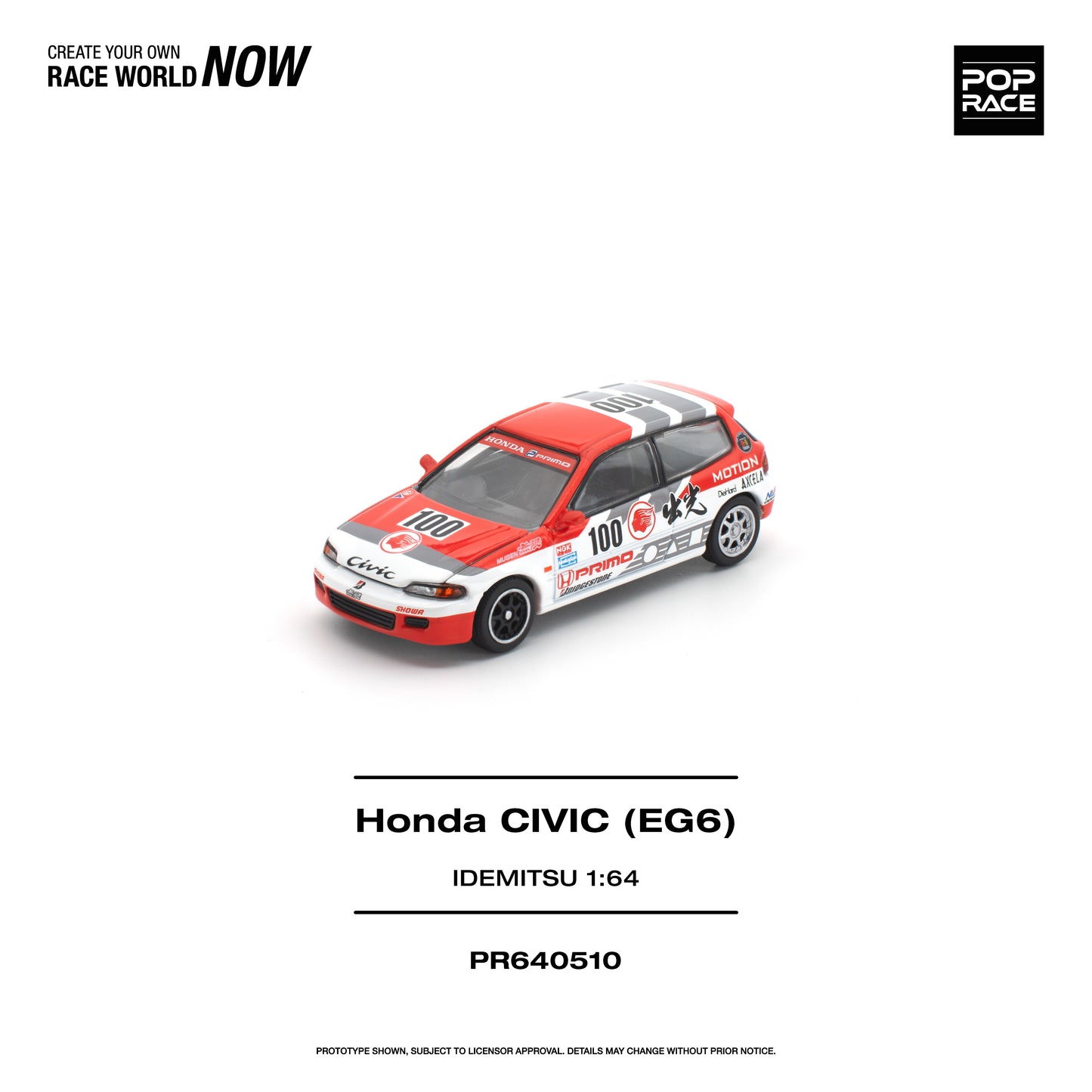 (PRE-ORDER) POPRACE 1:64 HONDA CIVIC (EG6) IDEMITSU MOTION INFINITE PR640510
