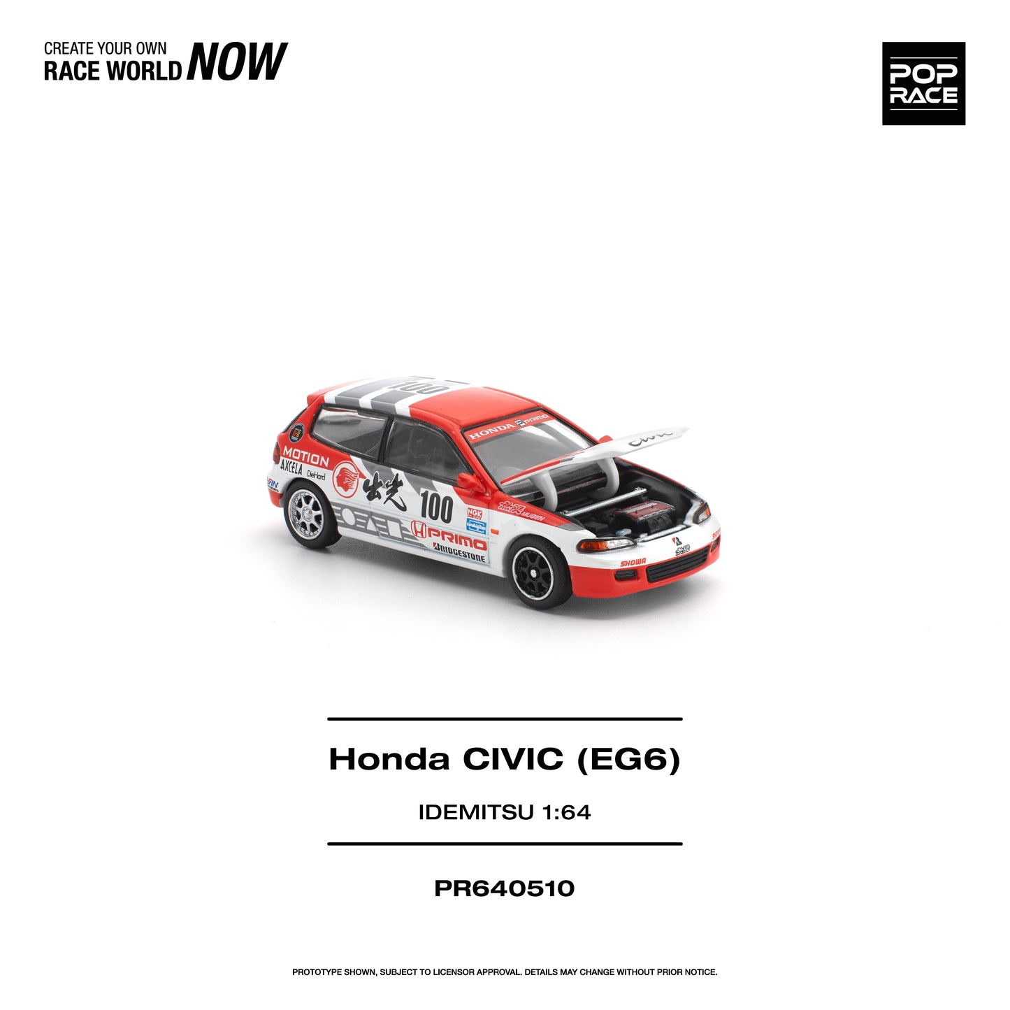 (PRE-ORDER) POPRACE 1:64 HONDA CIVIC (EG6) IDEMITSU MOTION INFINITE PR640510
