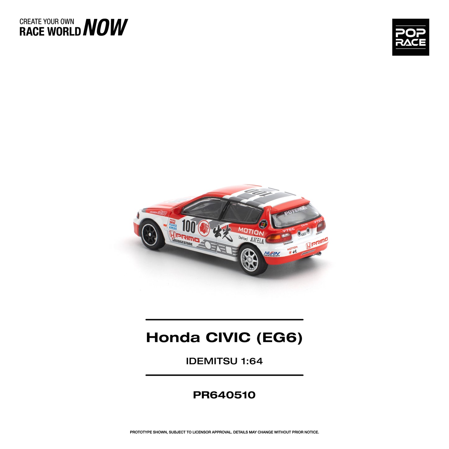 (PRE-ORDER) POPRACE 1:64 HONDA CIVIC (EG6) IDEMITSU MOTION INFINITE PR640510