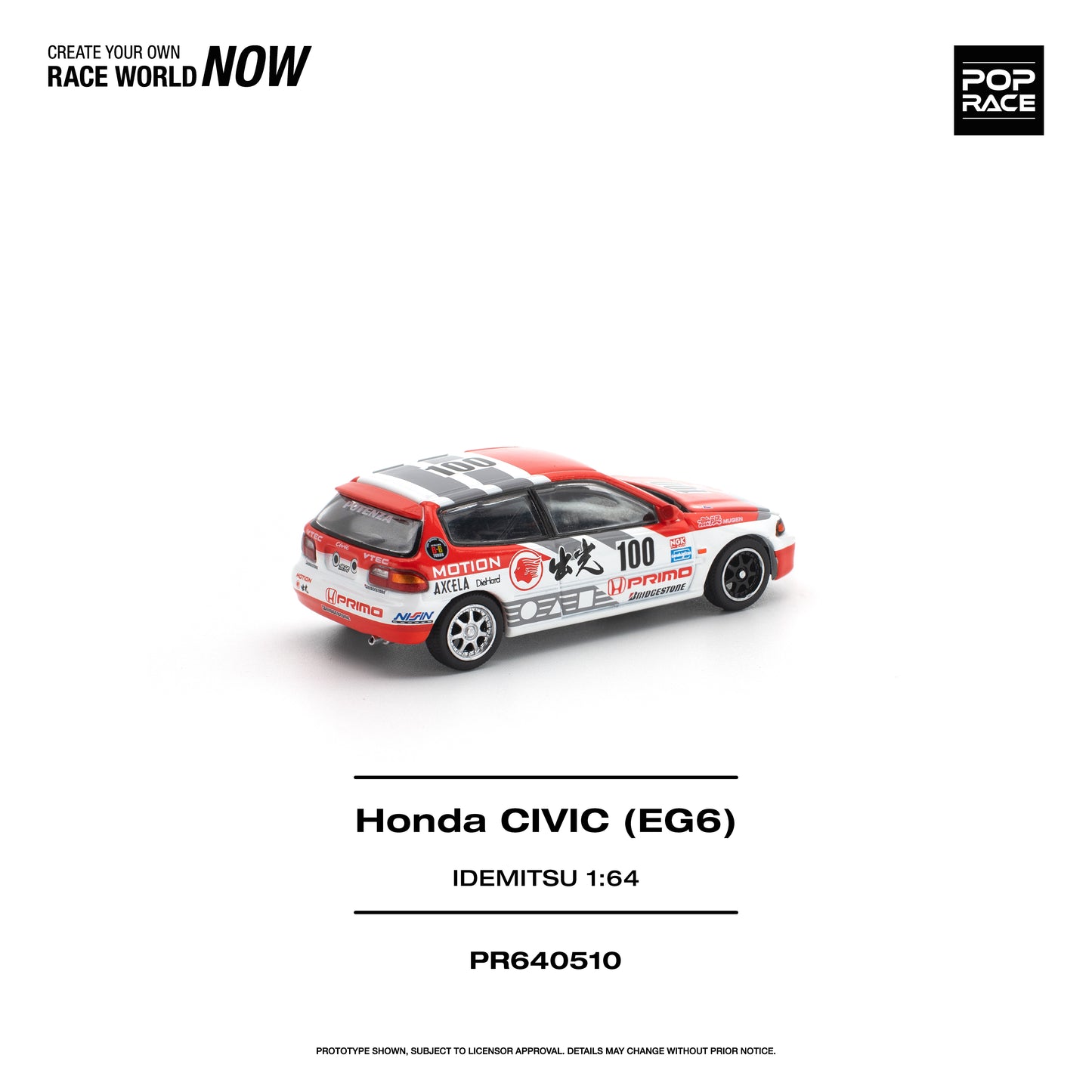 (PRE-ORDER) POPRACE 1:64 HONDA CIVIC (EG6) IDEMITSU MOTION INFINITE PR640510