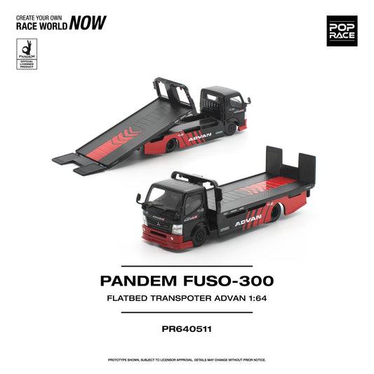 (PRE-ORDER) POPRACE 1:64 PANDEM FUSO 300 FLATBED TRANSPORTER ADVAN PR640511