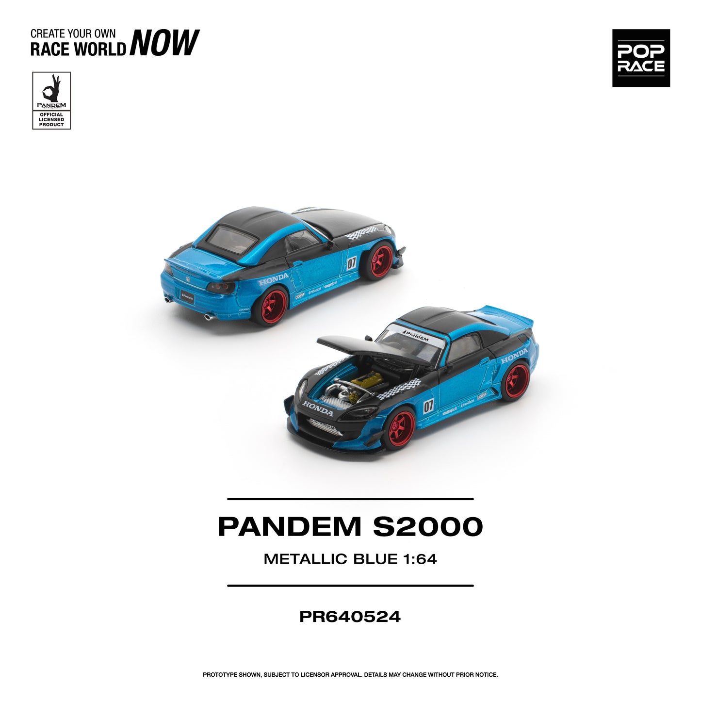 (PRE-ORDER) POPRACE 1:64 PANDEM S2000 METALLIC BLUE PR640524