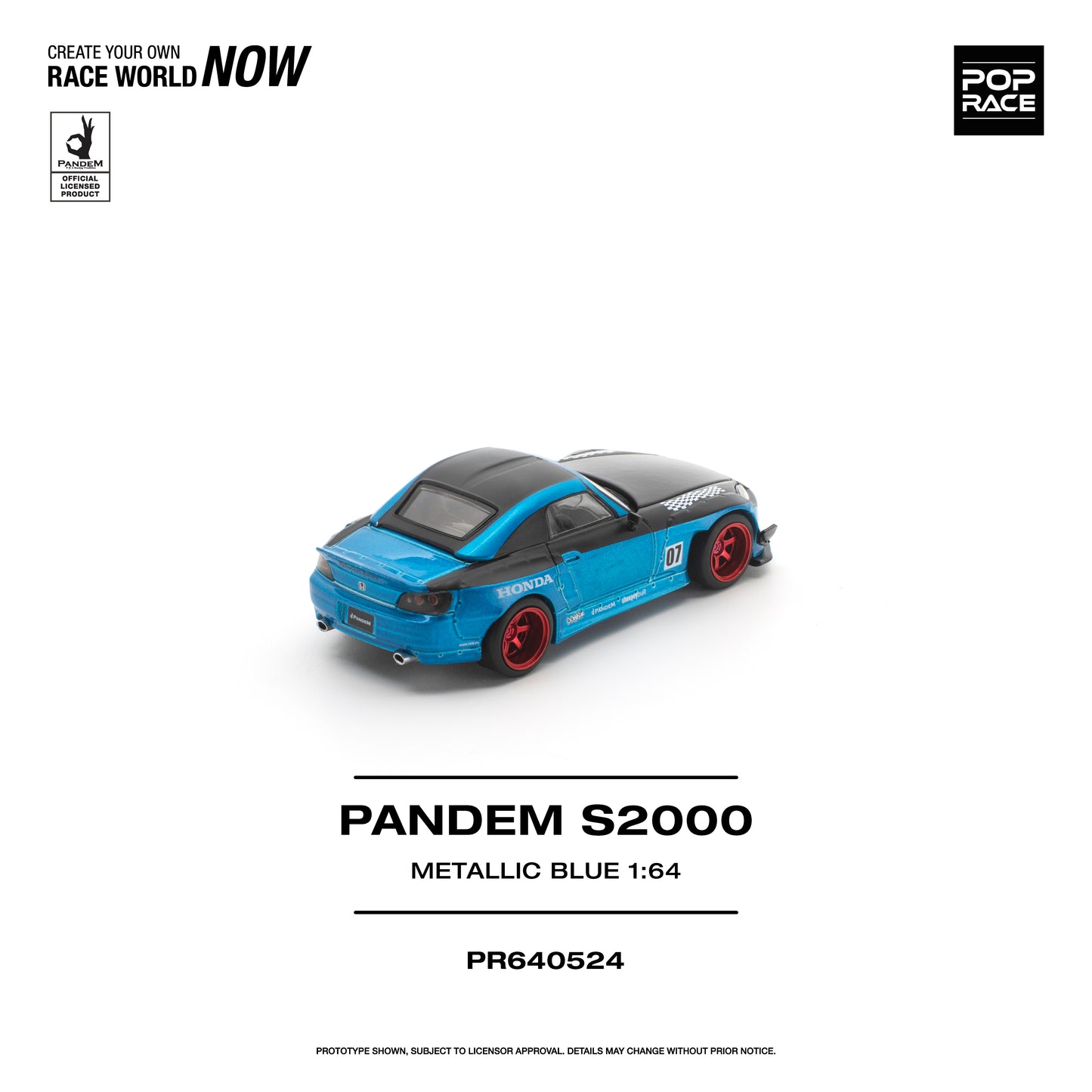 (PRE-ORDER) POPRACE 1:64 PANDEM S2000 METALLIC BLUE PR640524