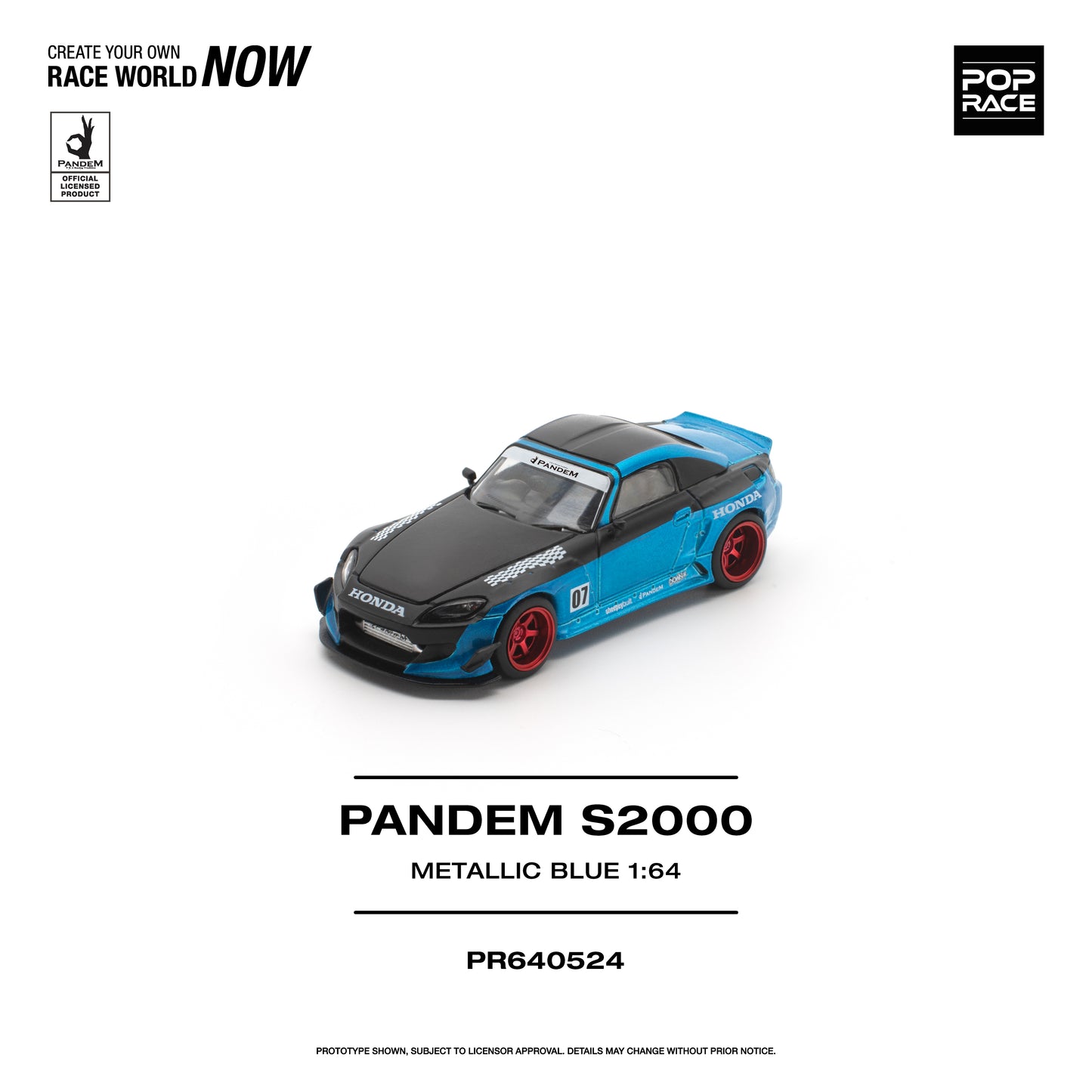 (PRE-ORDER) POPRACE 1:64 PANDEM S2000 METALLIC BLUE PR640524