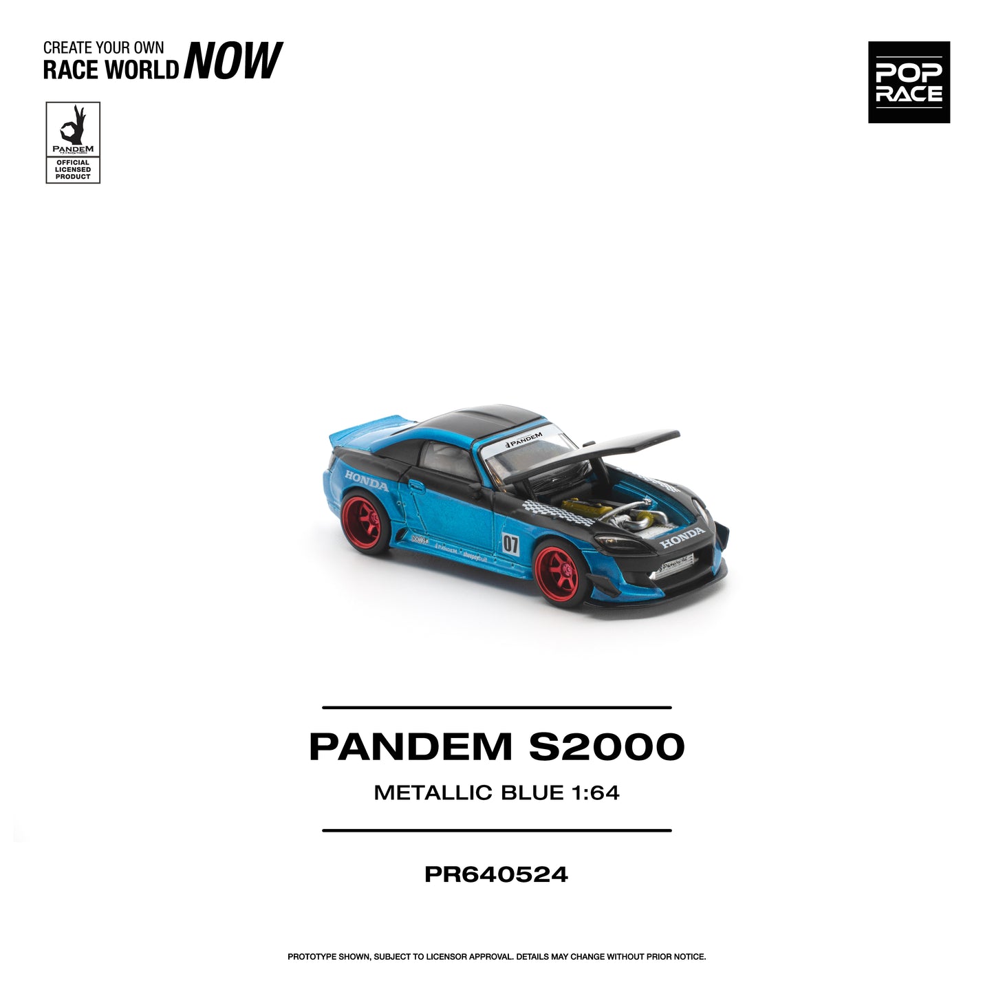 (PRE-ORDER) POPRACE 1:64 PANDEM S2000 METALLIC BLUE PR640524