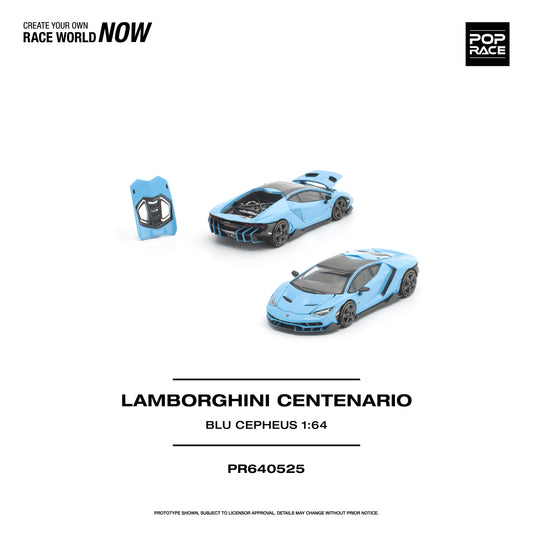 (PRE-ORDER) POPRACE 1:64 LAMBORGHINI CENTENARIO - BLU CEPHEUS PR640525