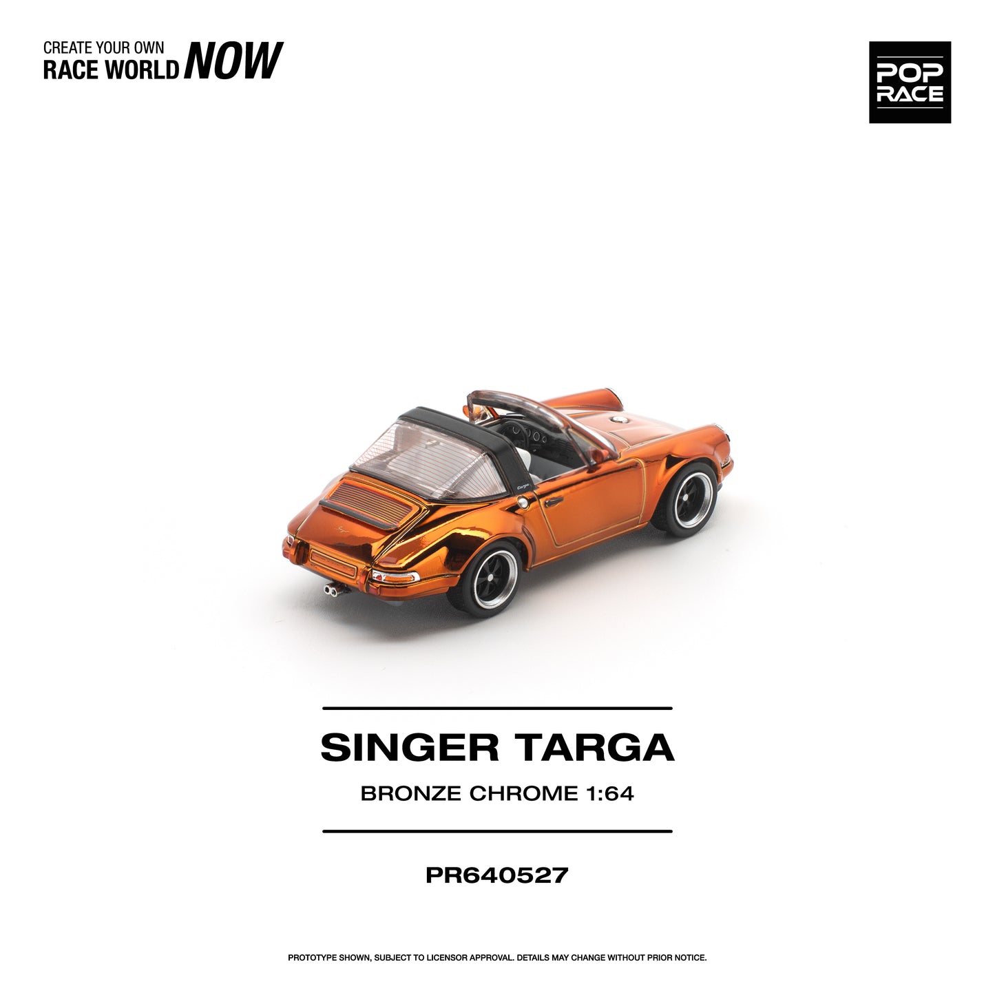 (PRE-ORDER) POPRACE 1:64 SINGER TARGA - BRONZE CHROME PR640527