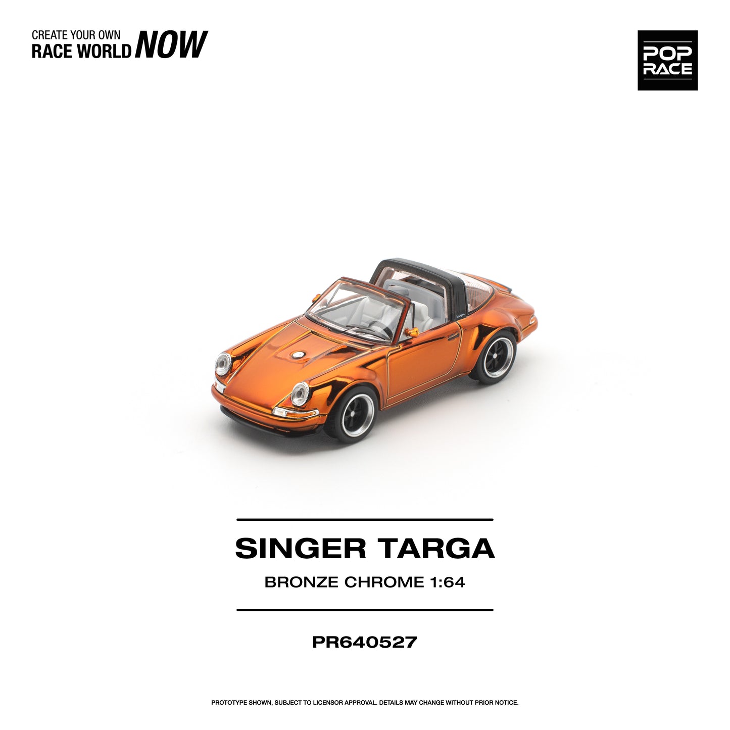 (PRE-ORDER) POPRACE 1:64 SINGER TARGA - BRONZE CHROME PR640527