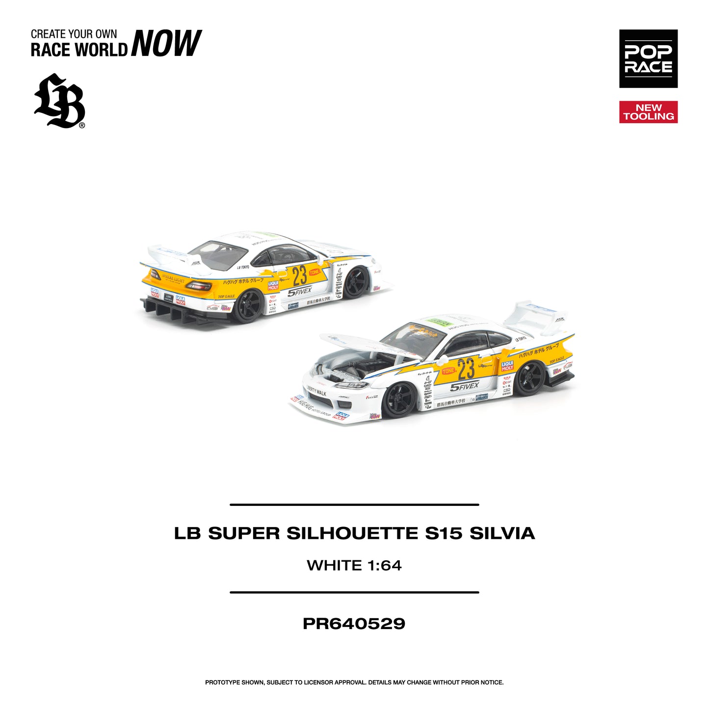 (PRE-ORDER) POPRACE 1:64 LB SUPER SILHOUETTE S15 SILVIA - WHITE PR640529