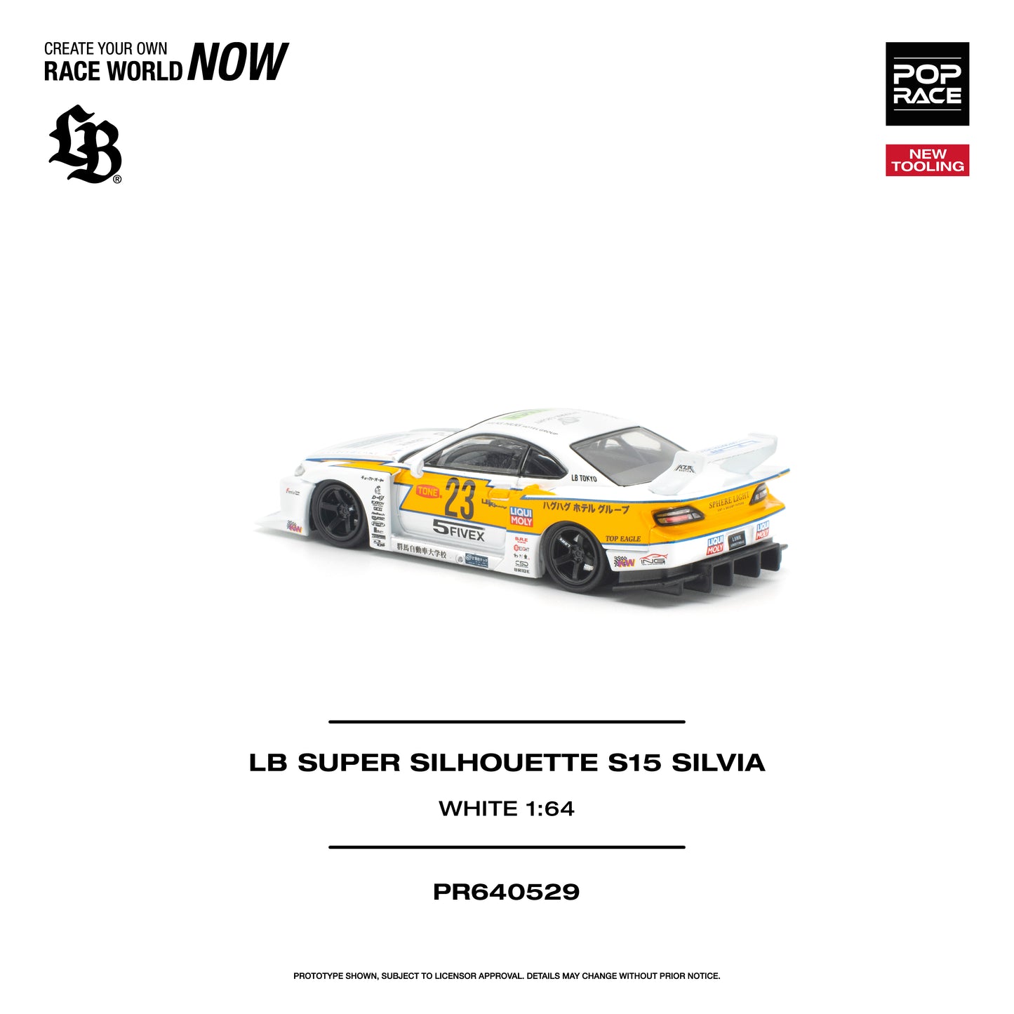 (PRE-ORDER) POPRACE 1:64 LB SUPER SILHOUETTE S15 SILVIA - WHITE PR640529
