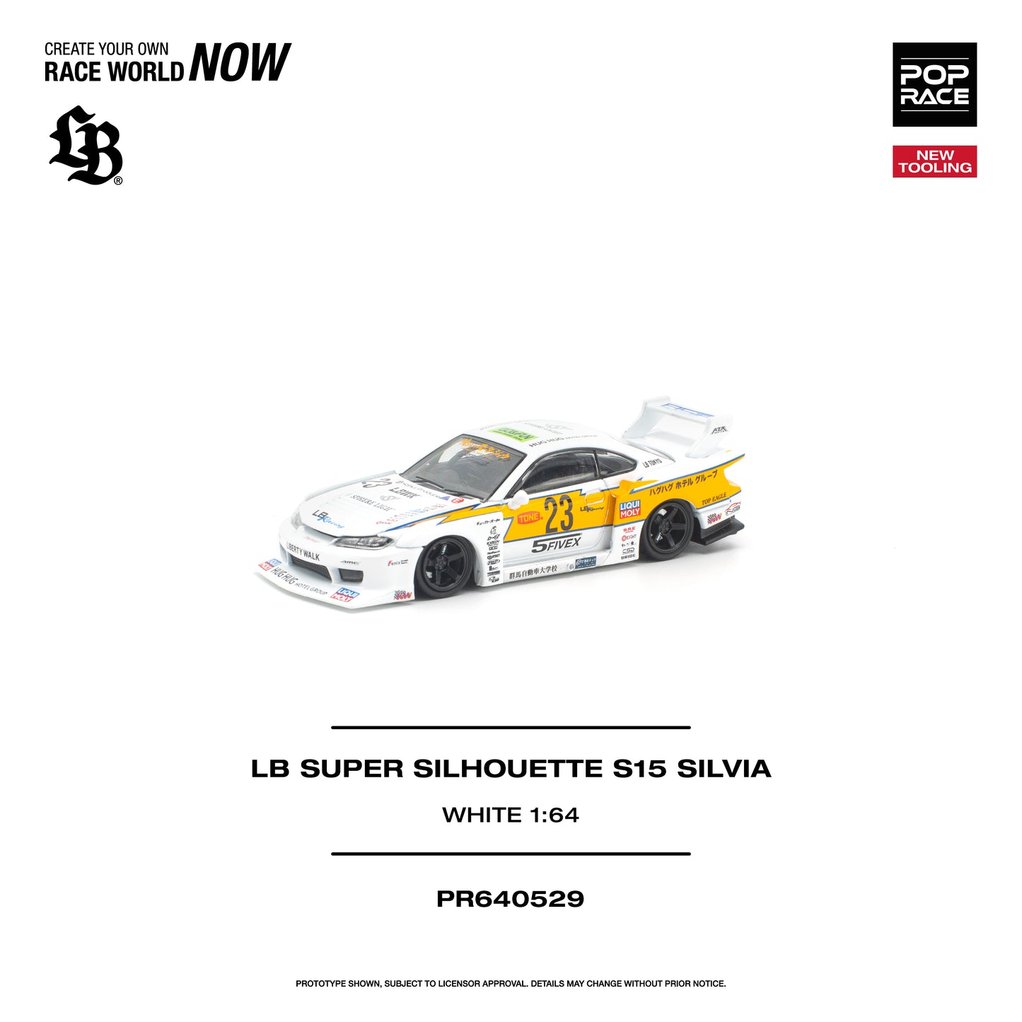 (PRE-ORDER) POPRACE 1:64 LB SUPER SILHOUETTE S15 SILVIA - WHITE PR640529