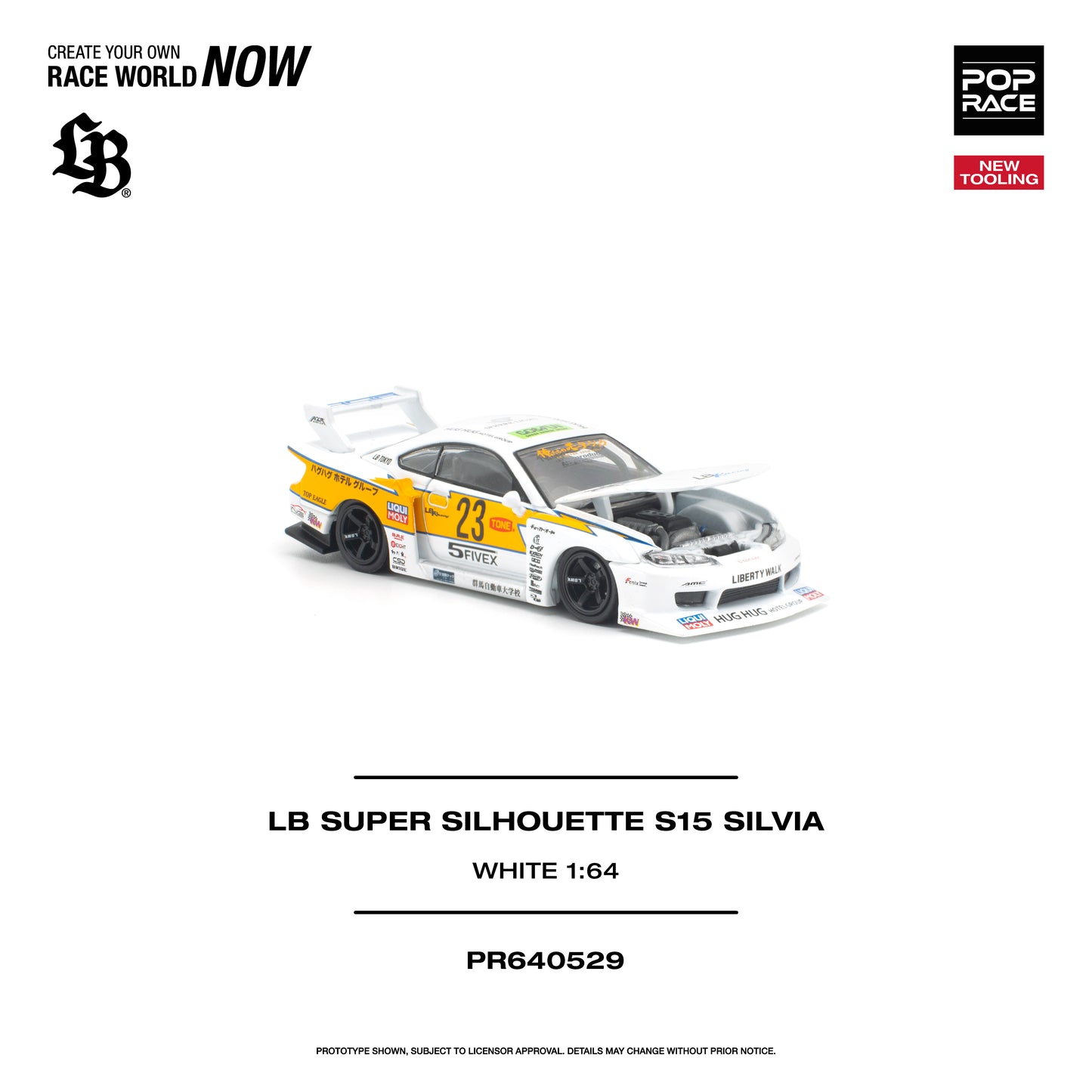(PRE-ORDER) POPRACE 1:64 LB SUPER SILHOUETTE S15 SILVIA - WHITE PR640529
