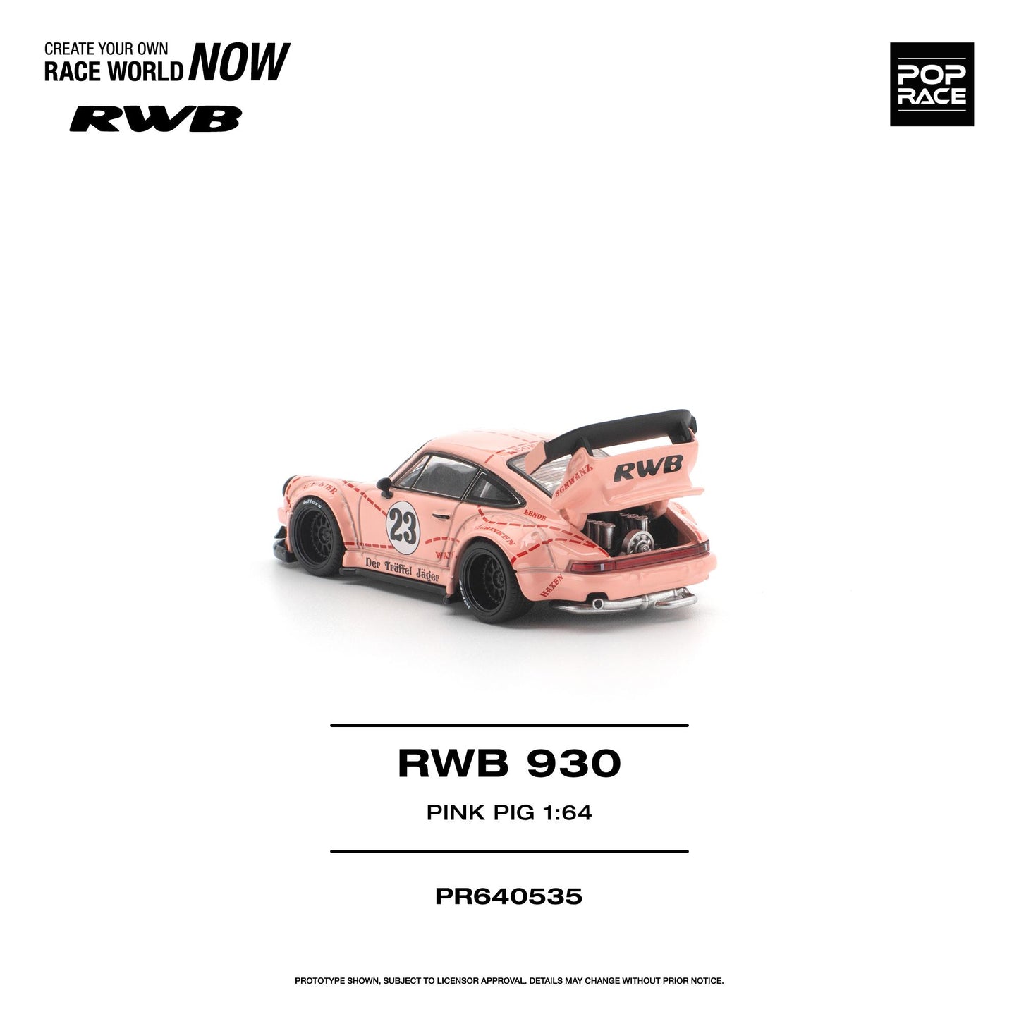(PRE-ORDER) POPRACE 1:64 RWB 930 "PINK PIG" PR640535