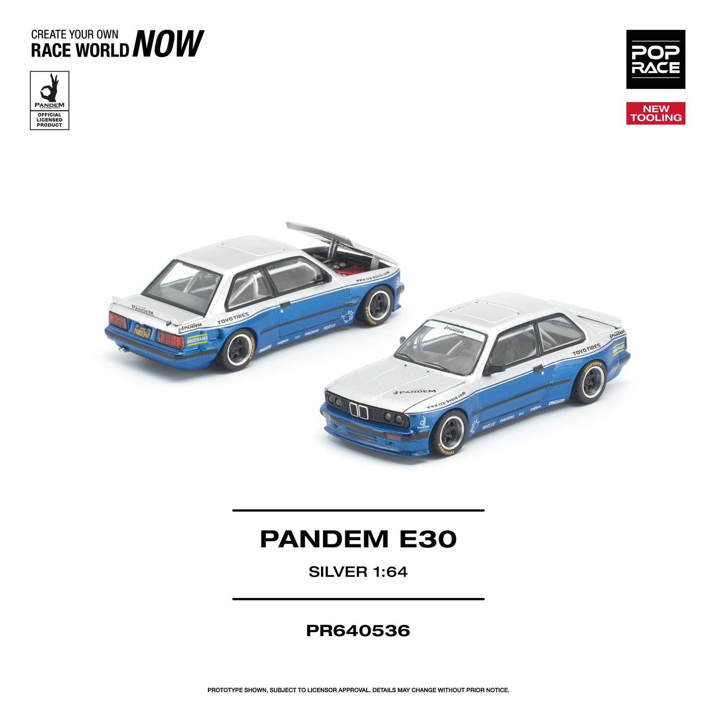 (PRE-ORDER) POPRACE 1:64 PANDEM E30 SILVER PR640536
