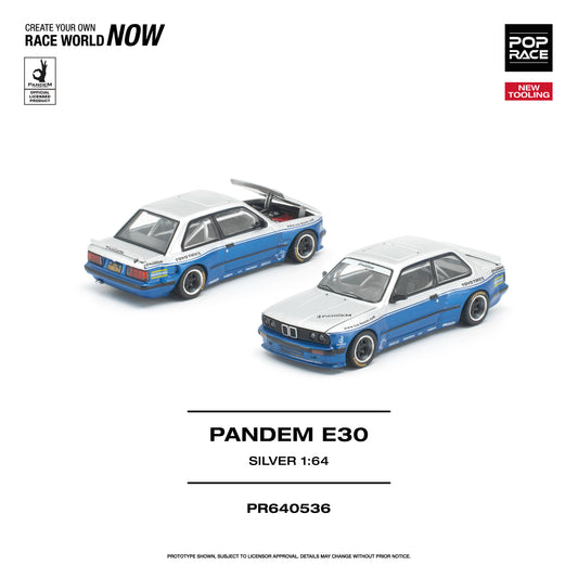 (PRE-ORDER) POPRACE 1:64 PANDEM E30 SILVER PR640536
