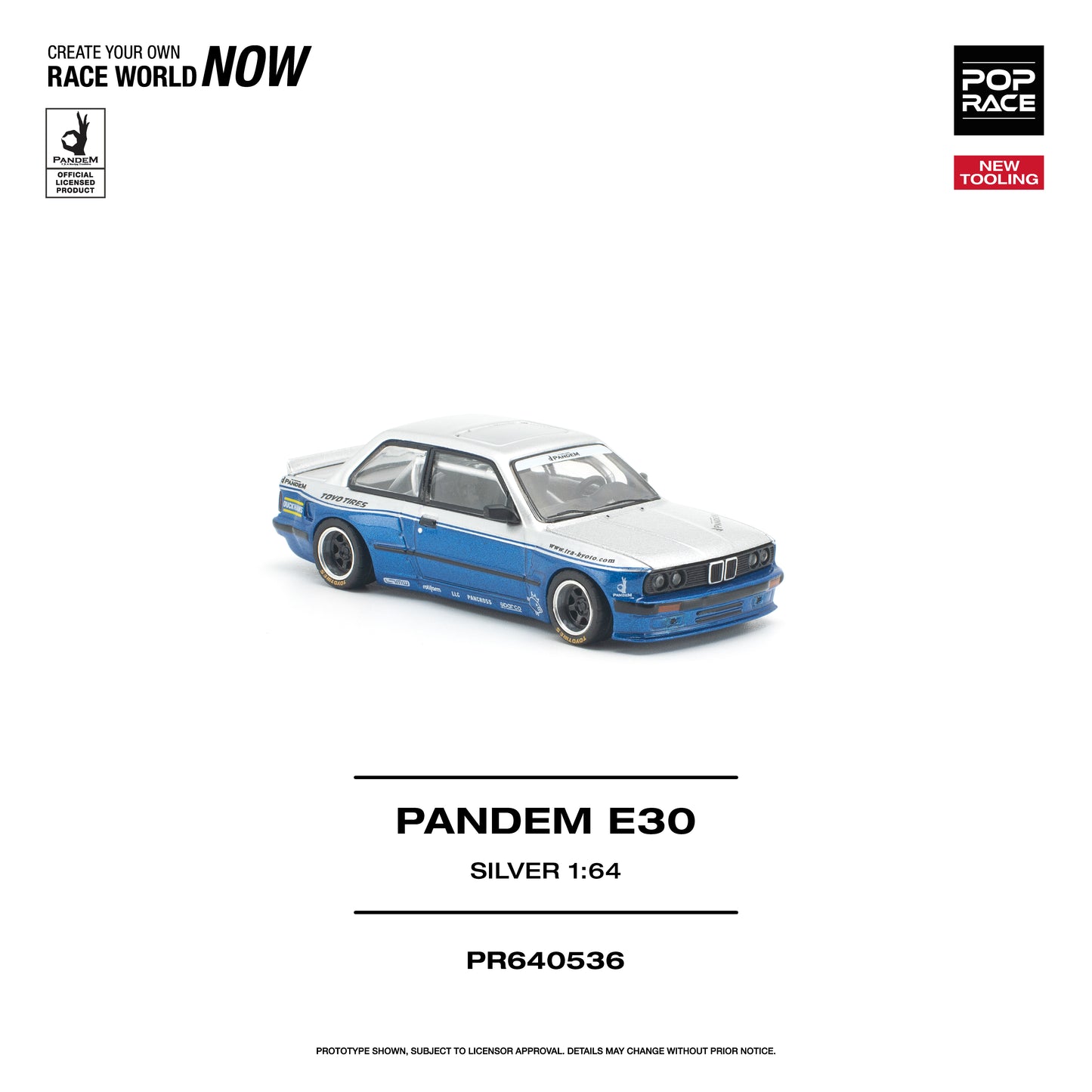 (PRE-ORDER) POPRACE 1:64 PANDEM E30 SILVER PR640536