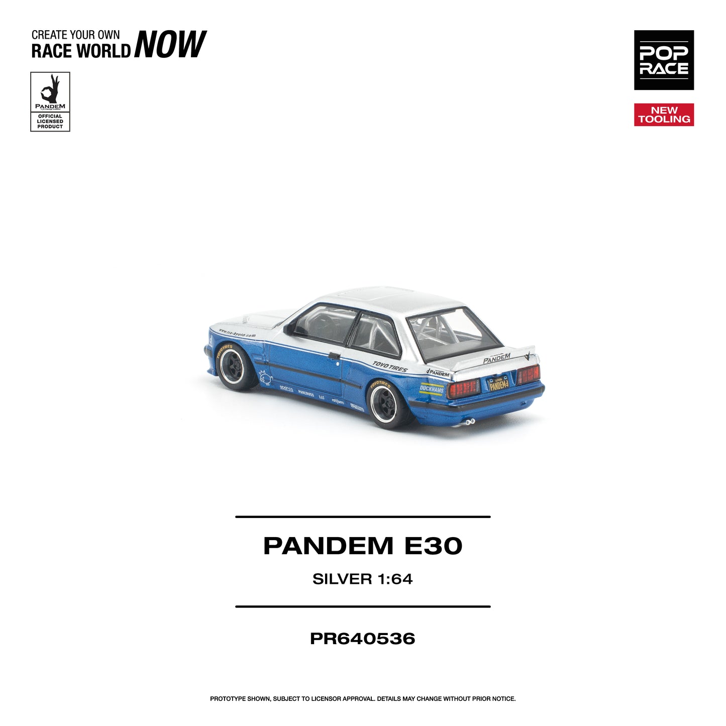 (PRE-ORDER) POPRACE 1:64 PANDEM E30 SILVER PR640536