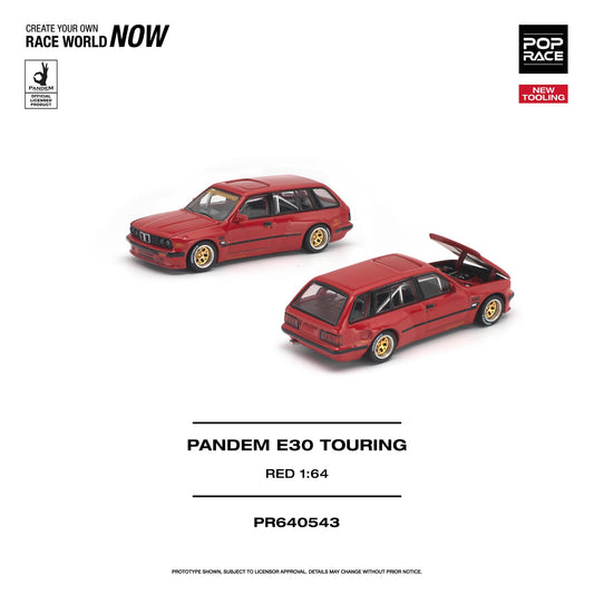 (PRE-ORDER) POPRACE 1:64 PANDEM E30 TOURING RED NEW TOOLING PR640543