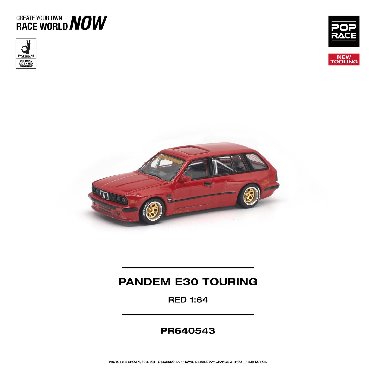 (PRE-ORDER) POPRACE 1:64 PANDEM E30 TOURING RED NEW TOOLING PR640543