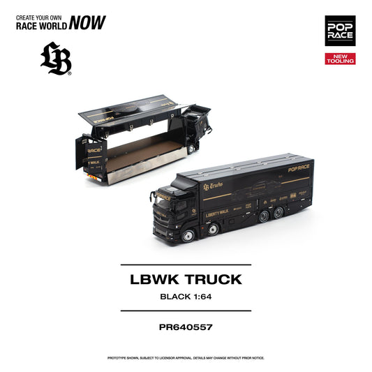 (PRE-ORDER) POPRACE 1:64 LBWK TRUCK - BLACK PR640557