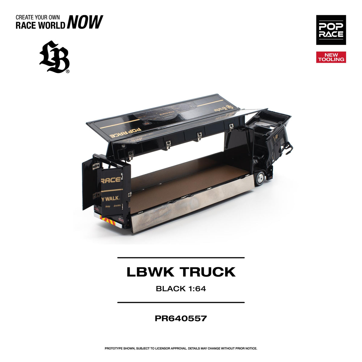 (PRE-ORDER) POPRACE 1:64 LBWK TRUCK - BLACK PR640557
