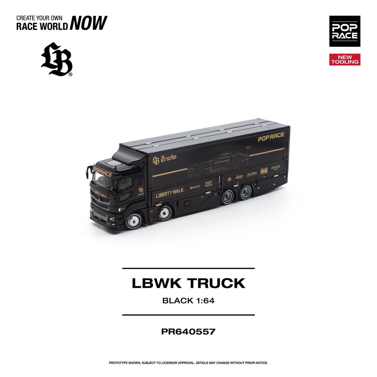 (PRE-ORDER) POPRACE 1:64 LBWK TRUCK - BLACK PR640557