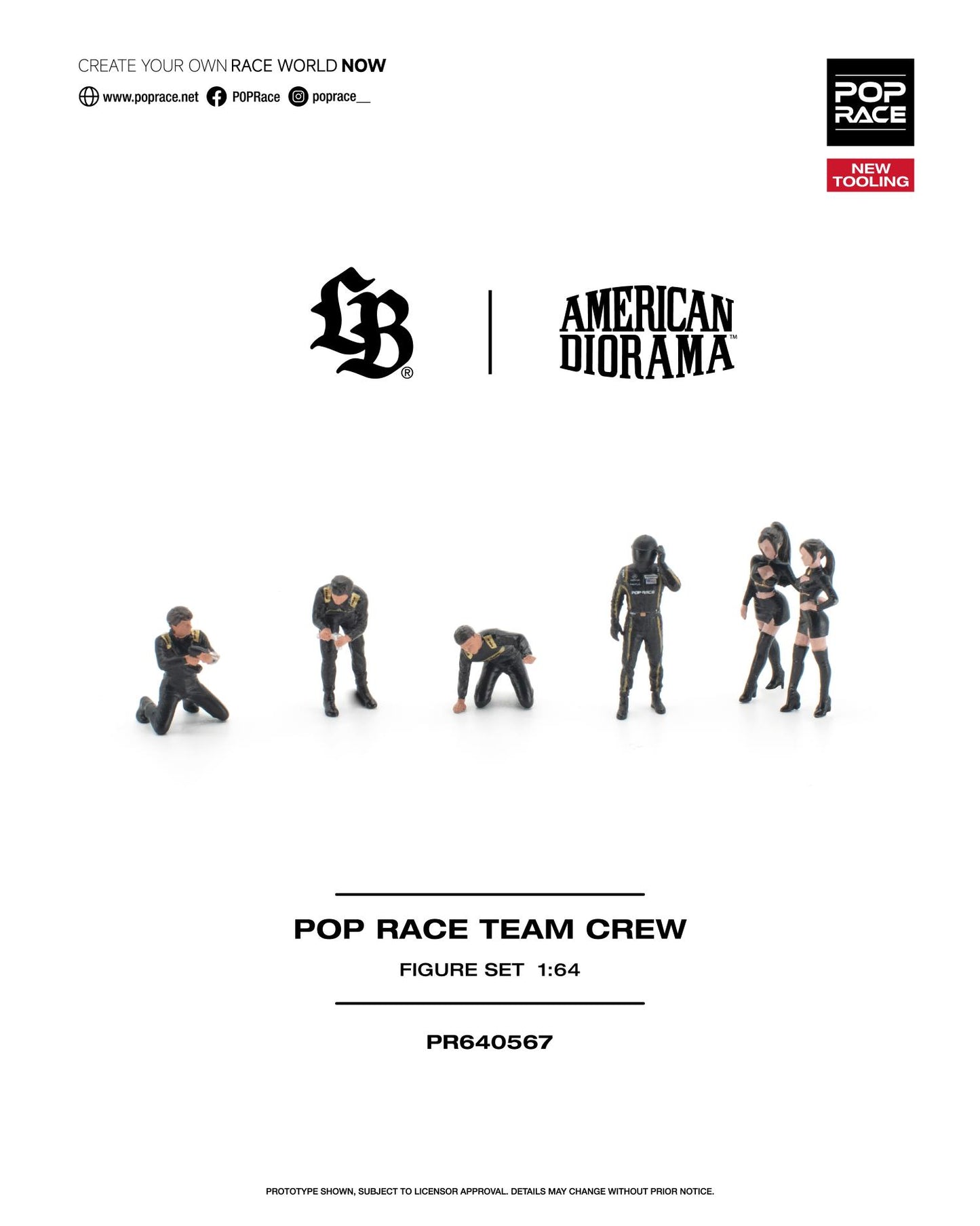 (PRE-ORDER) POPRACE 1:64 POP RACE TEAM CREW (6 Figures) PR640567