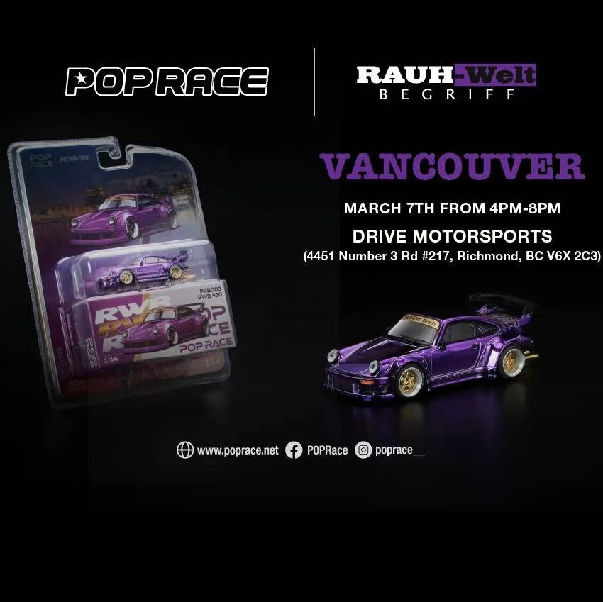(PRE-ORDER) POPRACE 1:64 RWB 930 Purple Chrome - Vancouver 2026 Edition PRB003