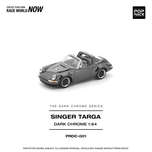 (PRE-ORDER) POPRACE 1:64 SINGER TARGA DARK CHROME PRDC001