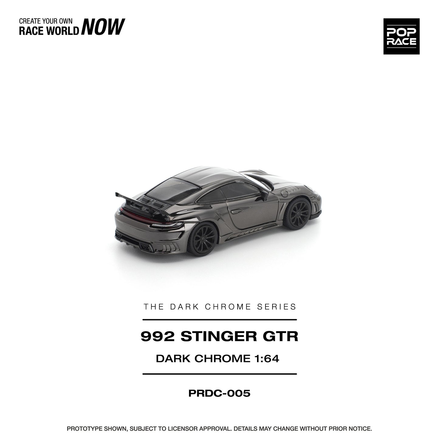 (PRE-ORDER) POPRACE 1:64 992 STINGER GTR DARK CHROME PRDC005