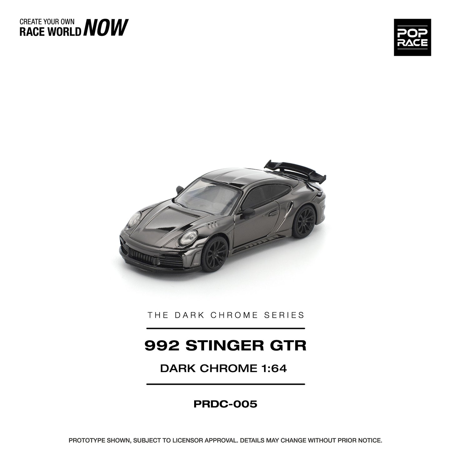 (PRE-ORDER) POPRACE 1:64 992 STINGER GTR DARK CHROME PRDC005