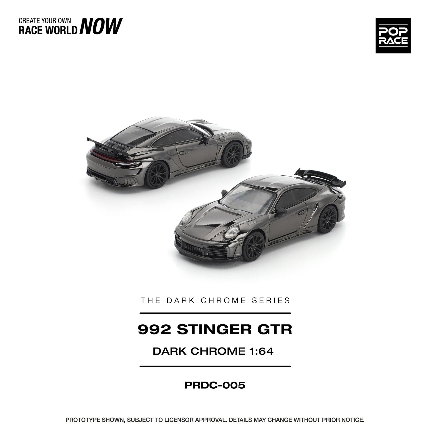 (PRE-ORDER) POPRACE 1:64 992 STINGER GTR DARK CHROME PRDC005