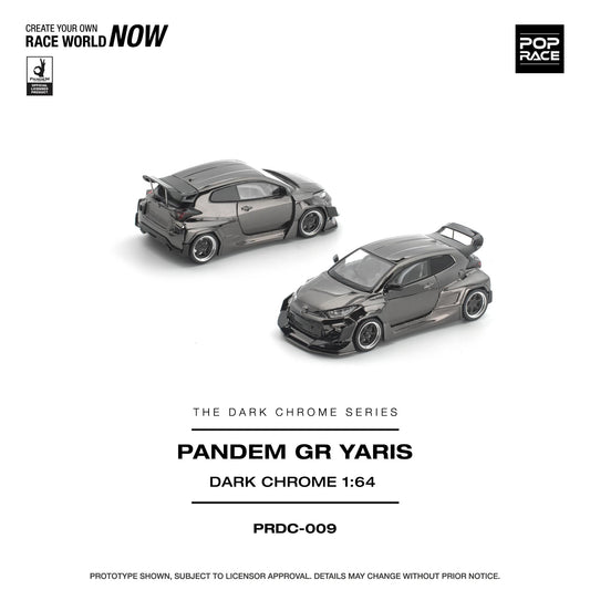 (PRE-ORDER) POPRACE 1:64 PANDEM GR YARIS DARK CHROME PRDC009