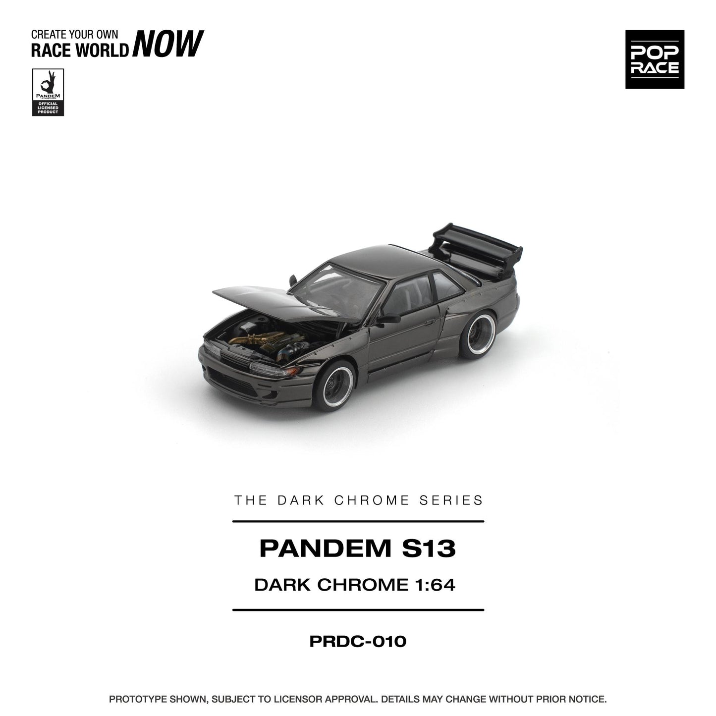 (PRE-ORDER) POPRACE 1:64 PANDEM S13 DARK CHROME PRDC010
