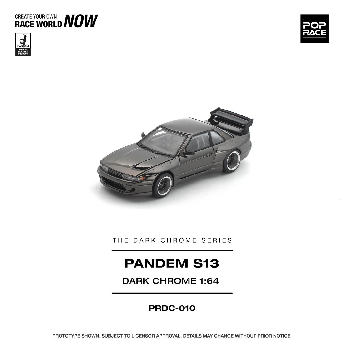 (PRE-ORDER) POPRACE 1:64 PANDEM S13 DARK CHROME PRDC010