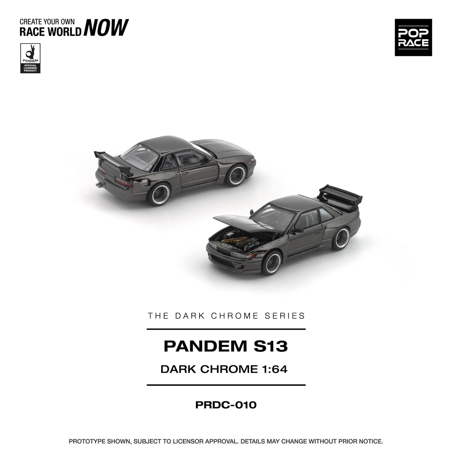 (PRE-ORDER) POPRACE 1:64 PANDEM S13 DARK CHROME PRDC010