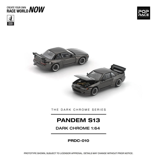 (PRE-ORDER) POPRACE 1:64 PANDEM S13 DARK CHROME PRDC010