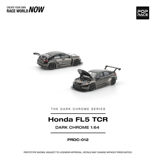 (PRE-ORDER) POPRACE 1:64 HONDA CIVIC FL5 TCR DARK CHROME PRDC012