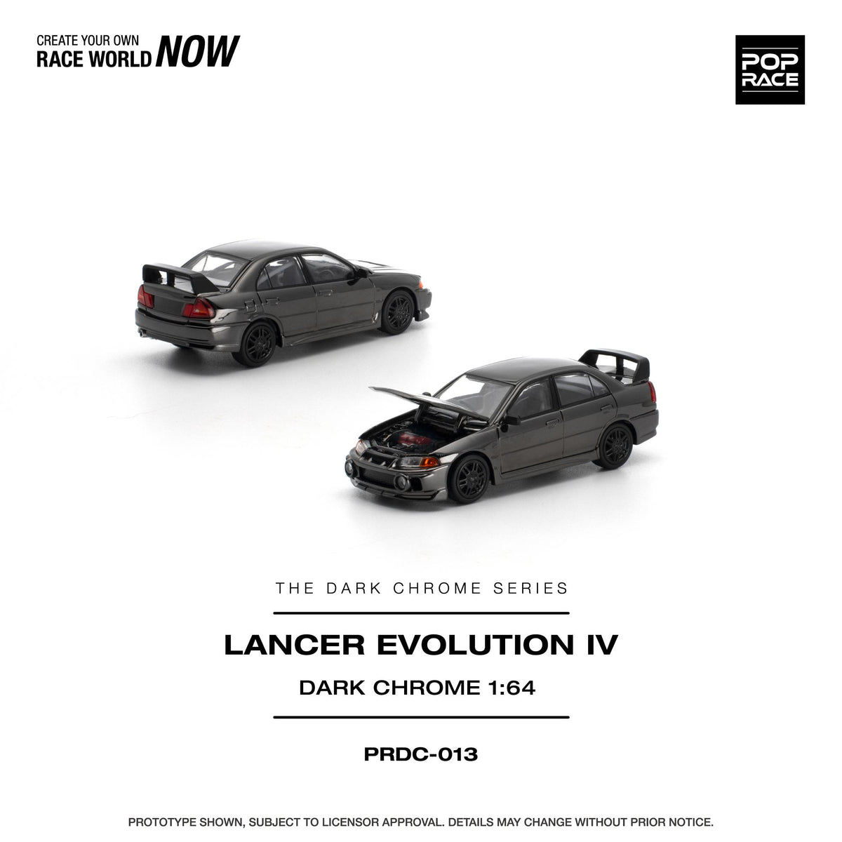 (PRE-ORDER) POPRACE 1:64 LANCER EVOLUTION IV - DARK CHROME PRDC013