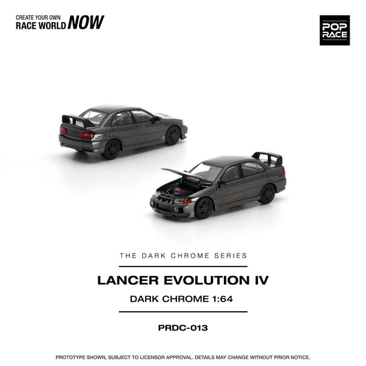 (PRE-ORDER) POPRACE 1:64 LANCER EVOLUTION IV - DARK CHROME PRDC013