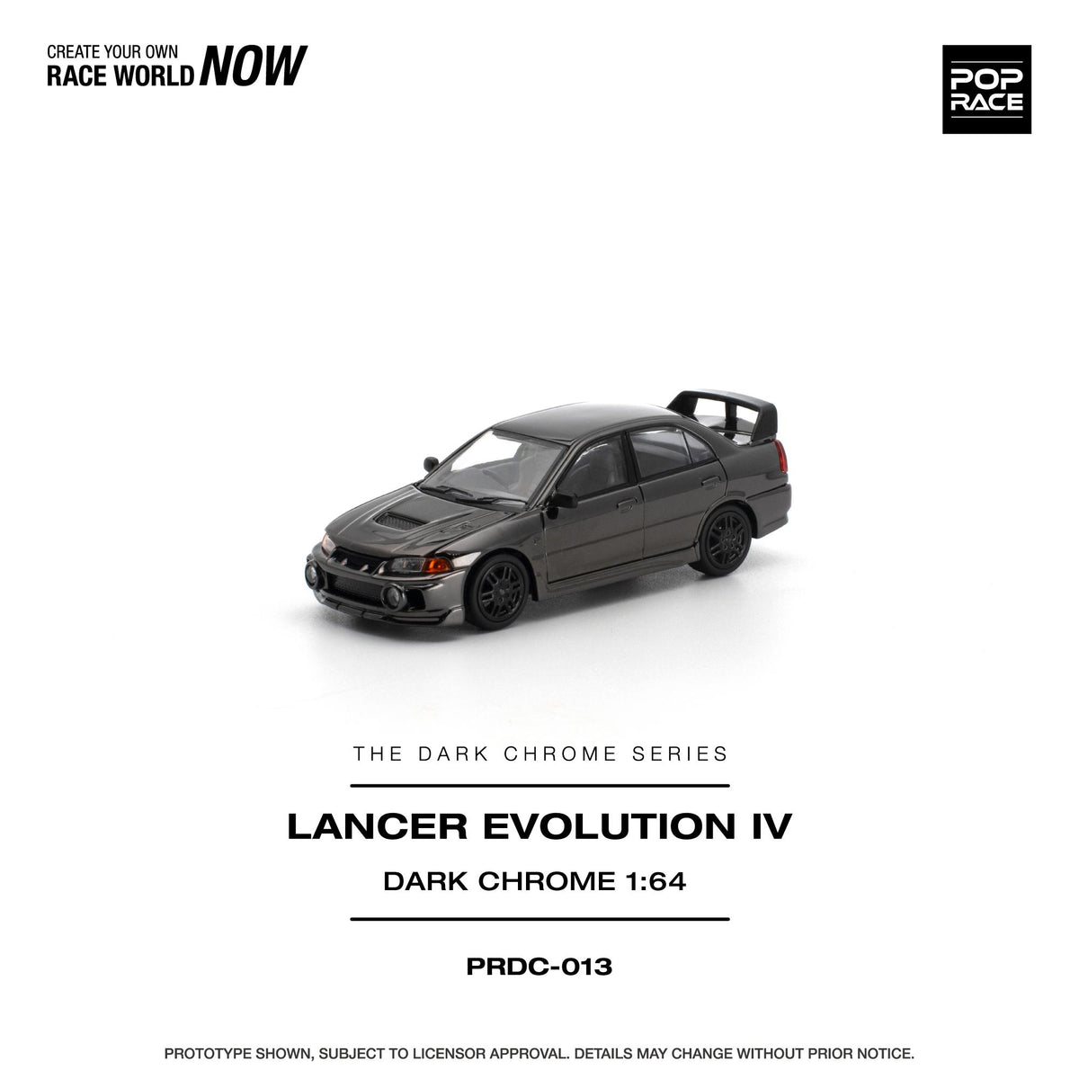 (PRE-ORDER) POPRACE 1:64 LANCER EVOLUTION IV - DARK CHROME PRDC013