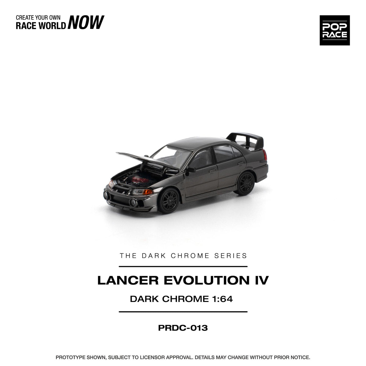 (PRE-ORDER) POPRACE 1:64 LANCER EVOLUTION IV - DARK CHROME PRDC013