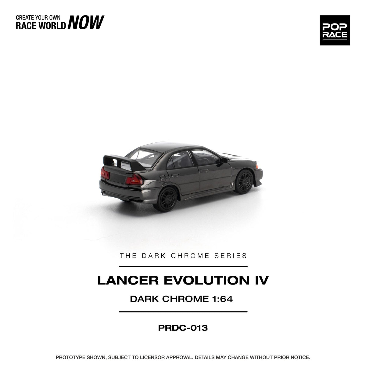(PRE-ORDER) POPRACE 1:64 LANCER EVOLUTION IV - DARK CHROME PRDC013