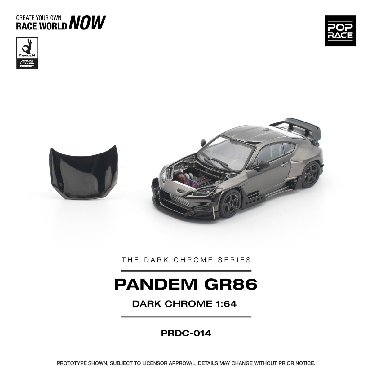 (PRE-ORDER) POPRACE 1:64 PANDEM GR 86 - DARK CHROME PRDC014