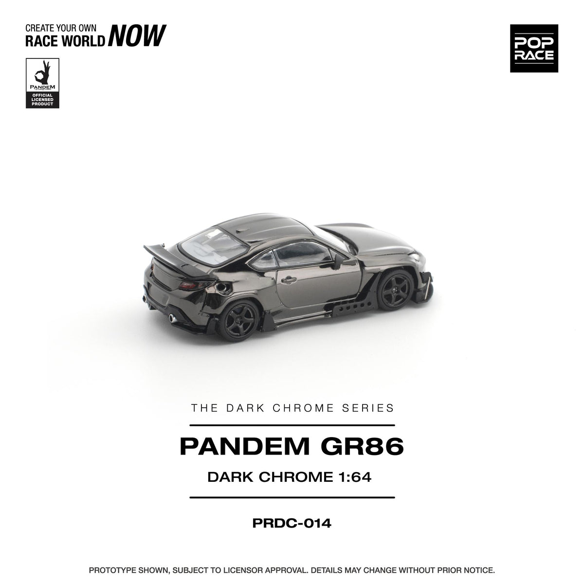(PRE-ORDER) POPRACE 1:64 PANDEM GR 86 - DARK CHROME PRDC014