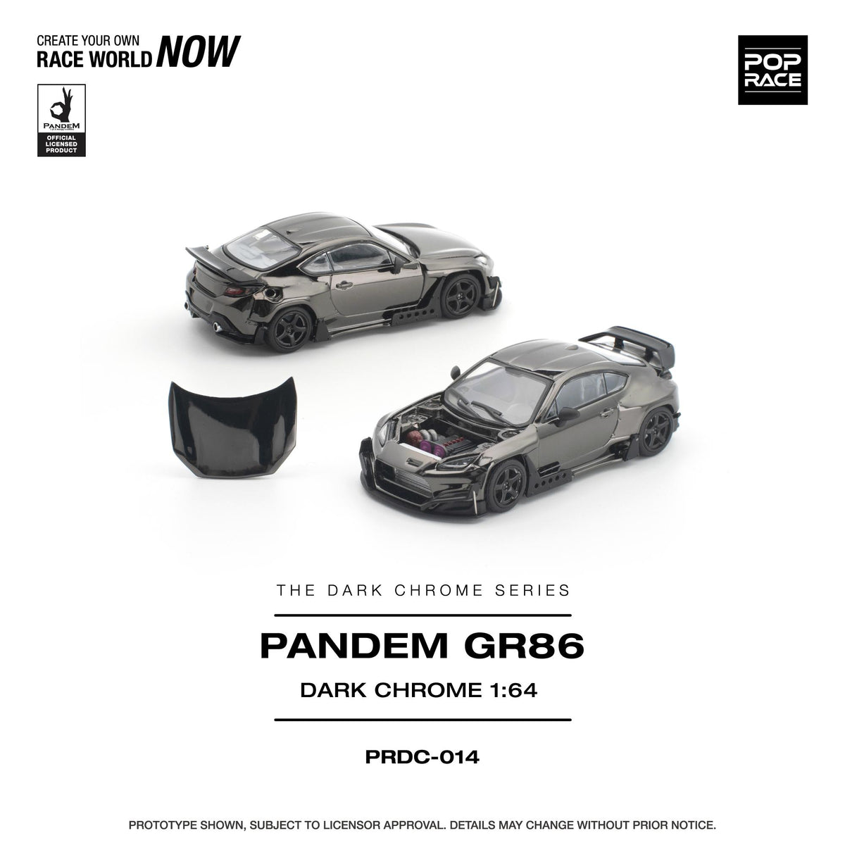(PRE-ORDER) POPRACE 1:64 PANDEM GR 86 - DARK CHROME PRDC014